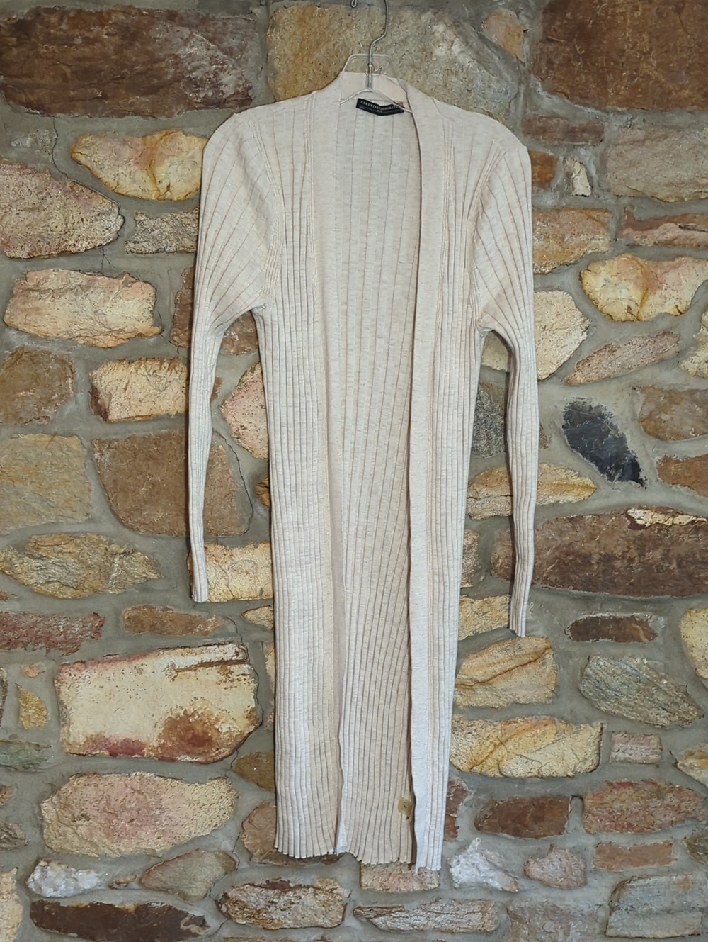 Peruvian Connection Long Ribbed Open-Front Cardigan Duster